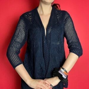 Navy blue knitted pattern cardigan  🖤💙​​​​​​​​​​​​​​​​​​​​